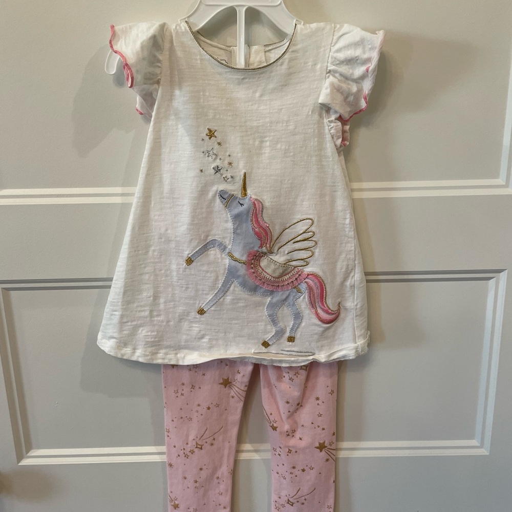 Mud Pie 3t unicorn outfit set